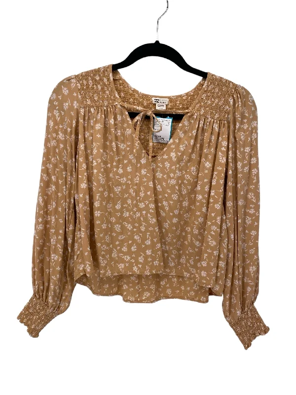 It's SO You Boutique Misses Size Small Beige Floral 3/4 BlouseCasual Shirts