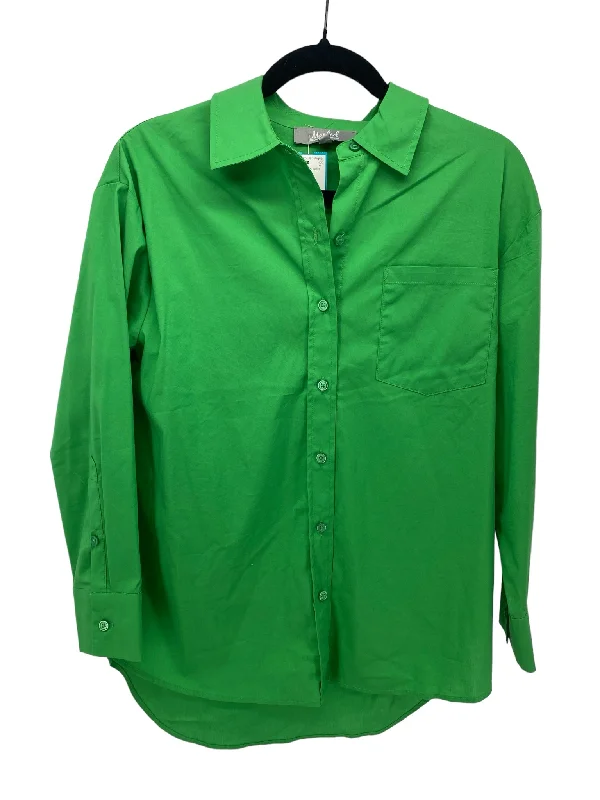 It's SO You Boutique Misses Size XS Green LS BlouseOrganic Cotton Shirts