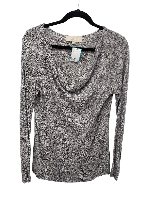 Loft Misses Size Medium Grey LS BlouseQuick-Dry Shirts