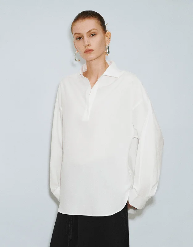 Loose Sailor Collar Neck BlouseRayon Shirts