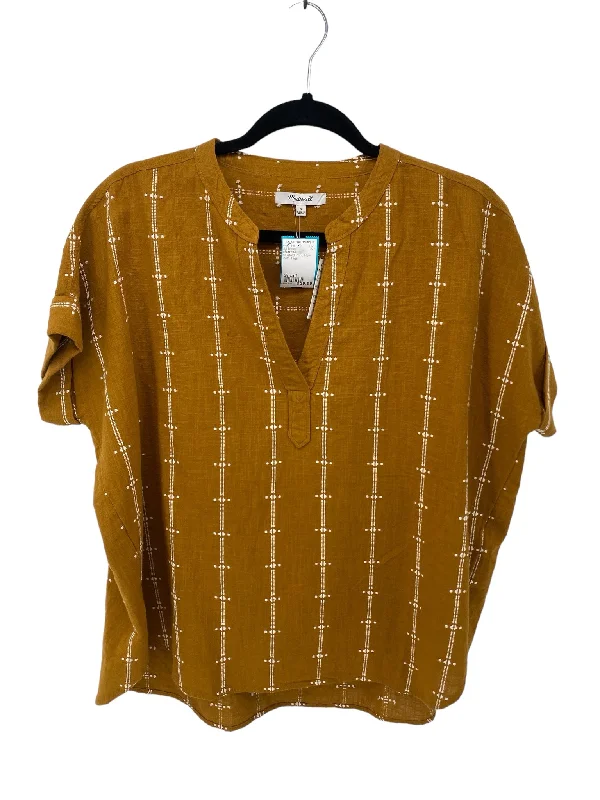 Madewell Misses Size Small Mustard Print New With Tags SS BlouseMetallic Shirts