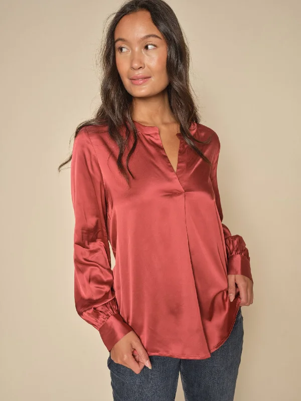 MMEnfa Satin BlouseWrap Shirts