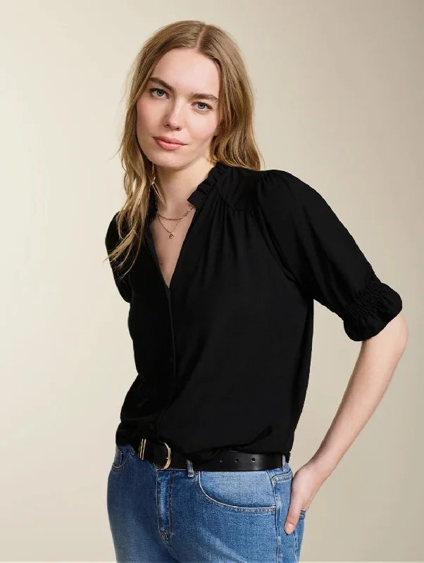 Noa LENZING™ ECOVERO™ Blouse | Caviar BlackUrban Shirts