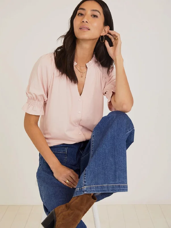 Noa LENZING™ ECOVERO™ Blouse | Powder PinkEmbellished Shirts