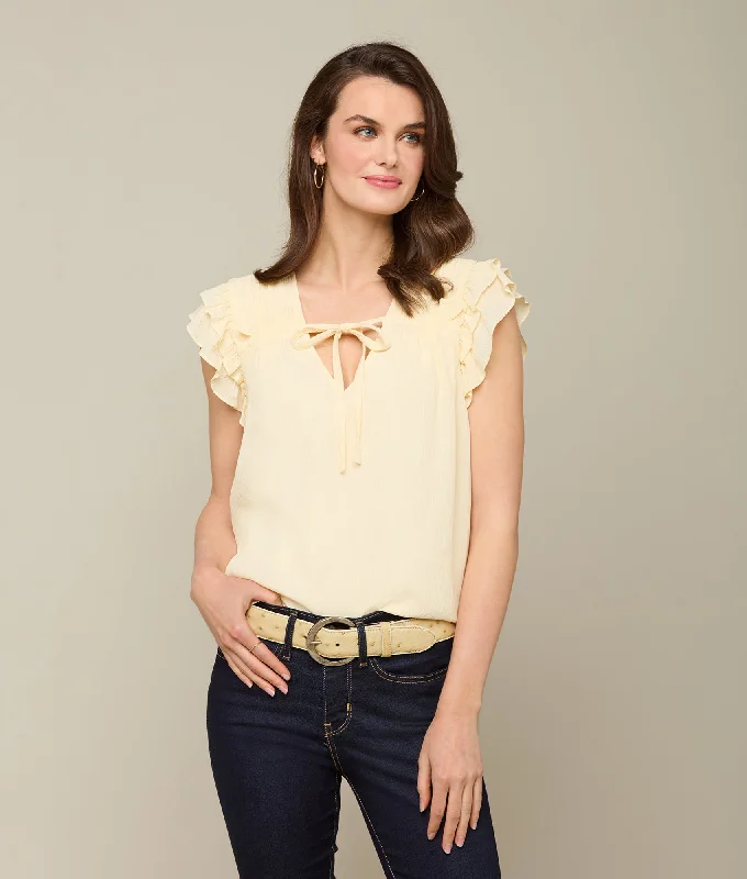 Phoebe Ruffle Blouse :: Light TanArtist Shirts