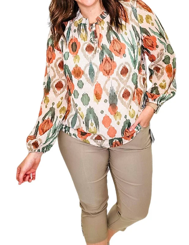 Puff Sleeve Blouse In VineBand Merch Shirts