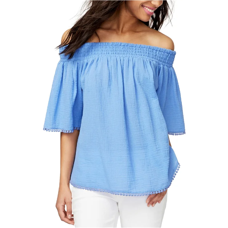 Rachel Roy Womens Smocked Baby Doll BlouseUV-Protection Shirts