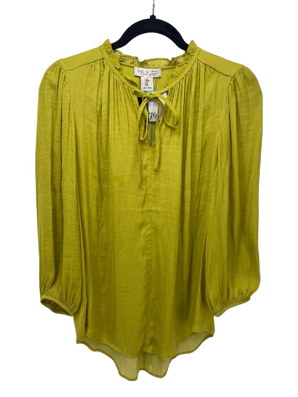 Rachel Zoe Misses Size Small Green LS BlouseTasseled Shirts