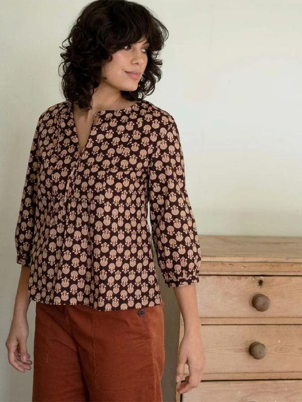 Rene Textured Cotton Boho Blouse | Bodhi PrintLimited Edition Shirts