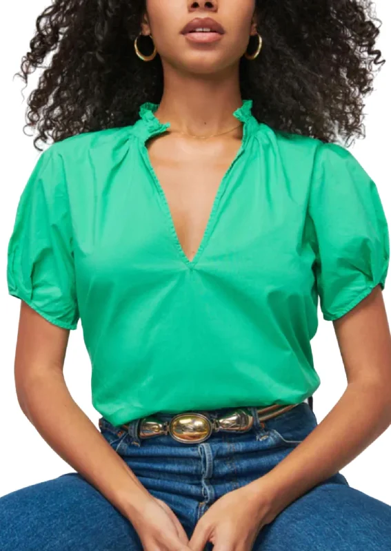 Rosanna Blouse In Island Time GreenFitted Shirts