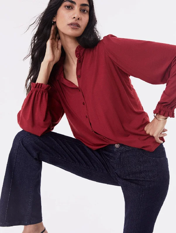 Sima LENZING™ ECOVERO™ Blouse  | Cardinal RedArtist Shirts