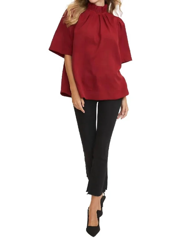 Tilly Blouse In WineButton-Down Shirts