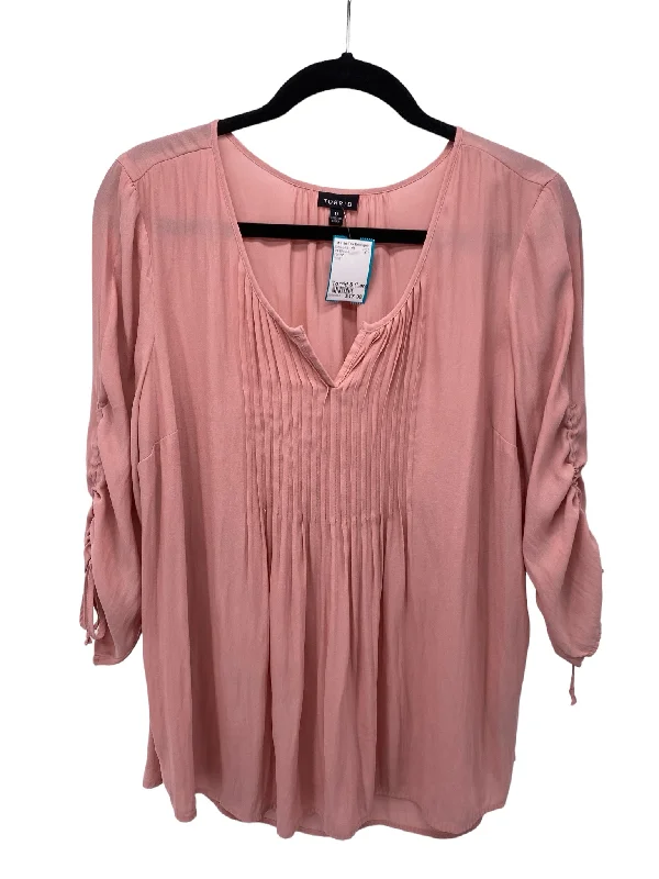 Torrid Misses Size Torrid 0 (Large) Pink 3/4 BlouseDress Shirts