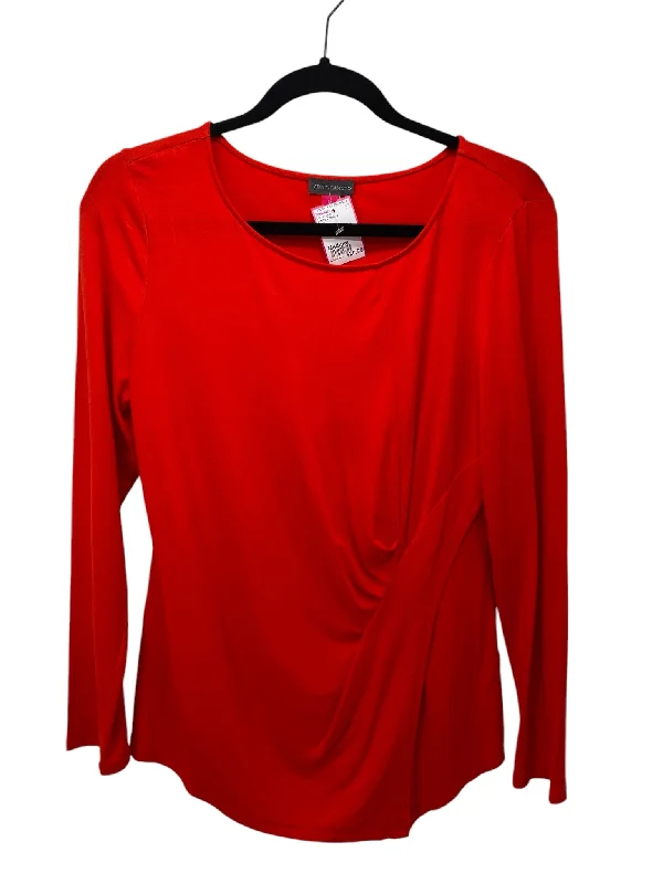 Vince Camuto Misses Size Medium Red LS BlouseRayon Shirts