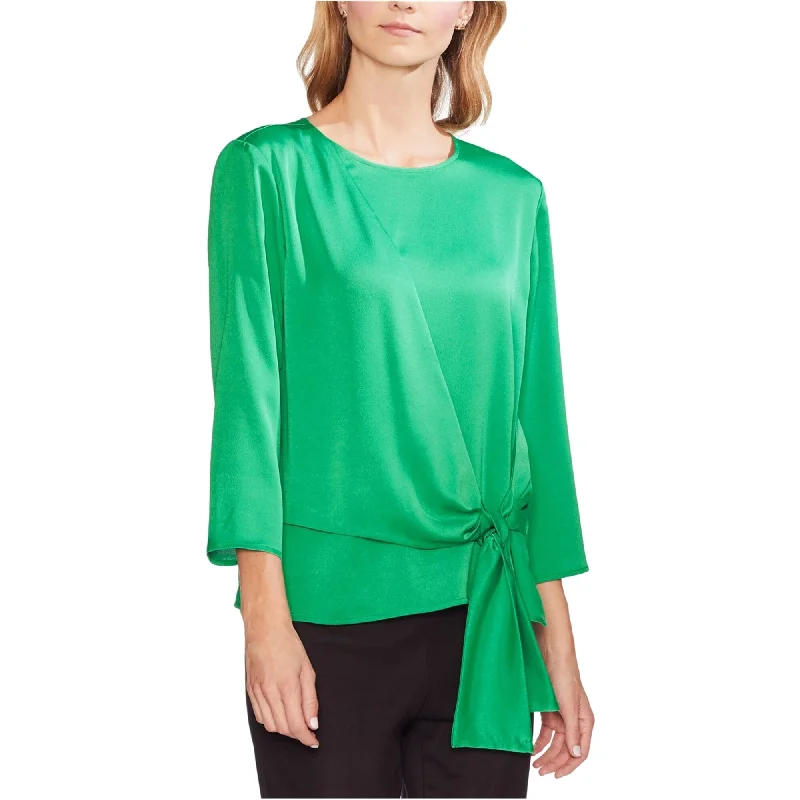 Vince Camuto Womens Tie Wrap Blouse, Green, SmallSequined Shirts