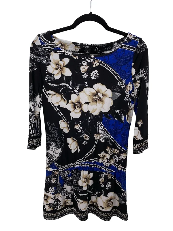 White House Misses Size XS Black Floral 3/4 BlouseSequined Shirts