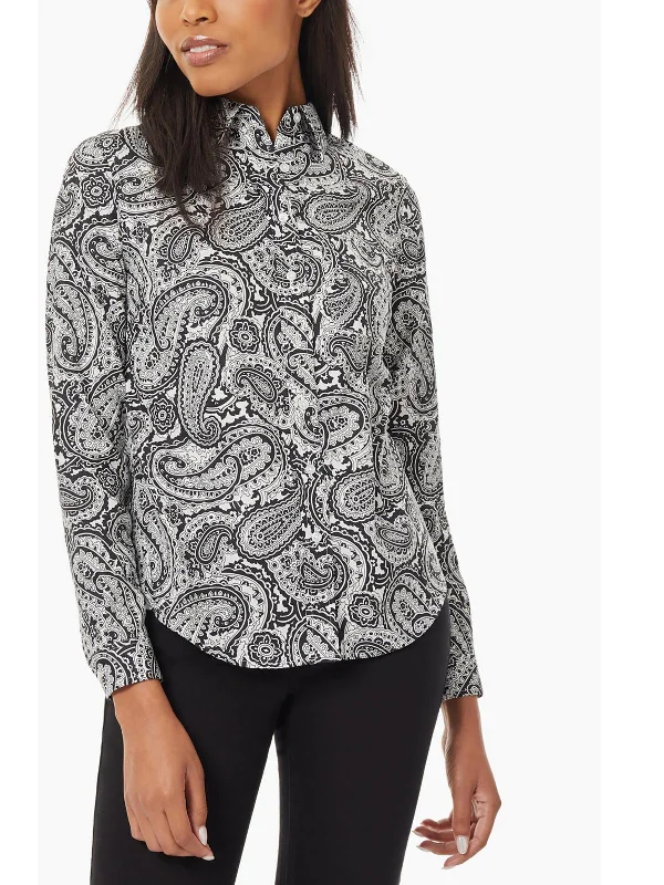 Womens Cotton Paisley BlouseSleep Shirts