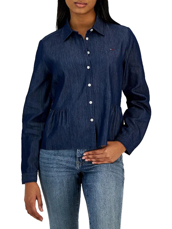 Womens Peplum Chambray BlouseFormal Shirts