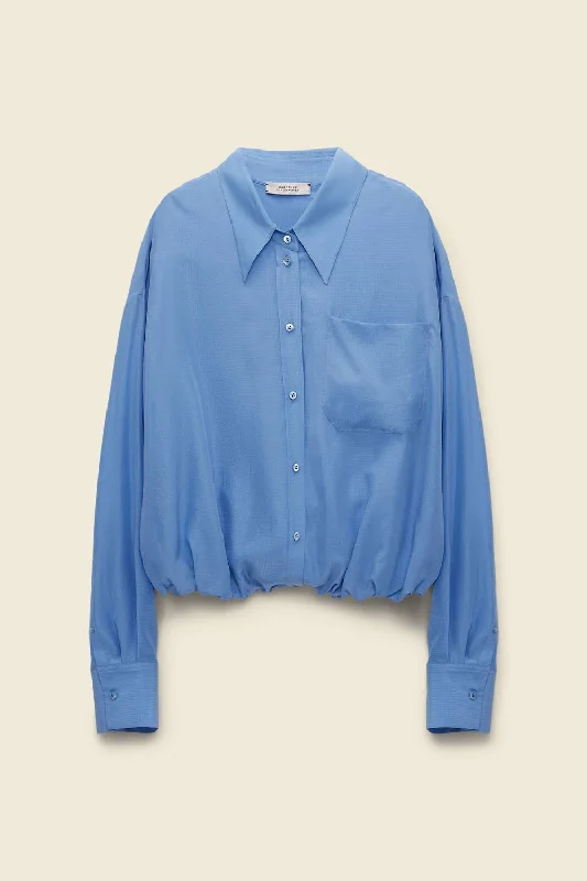 Women's Silky Ease Blouse In Cornflower BlueCollaborative Shirts