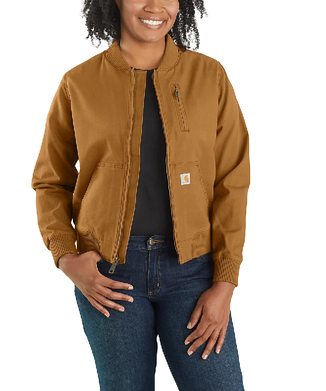 Carhartt Women's Canvas Bomber Jacket - Carhartt BrownFishing Jackets