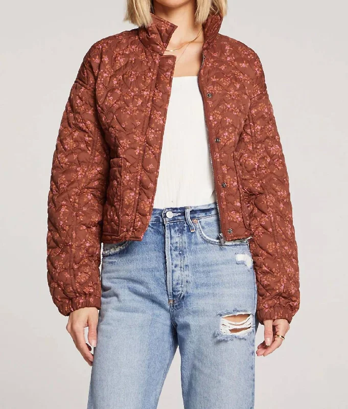 Creston Jacket In Pecan FloralLogo Jackets