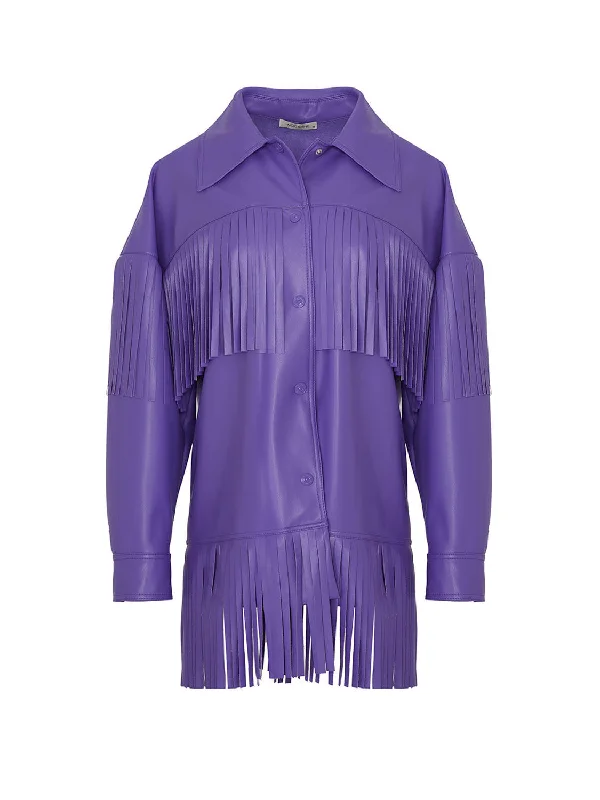 Fringe Faux Suede JacketDown Jackets