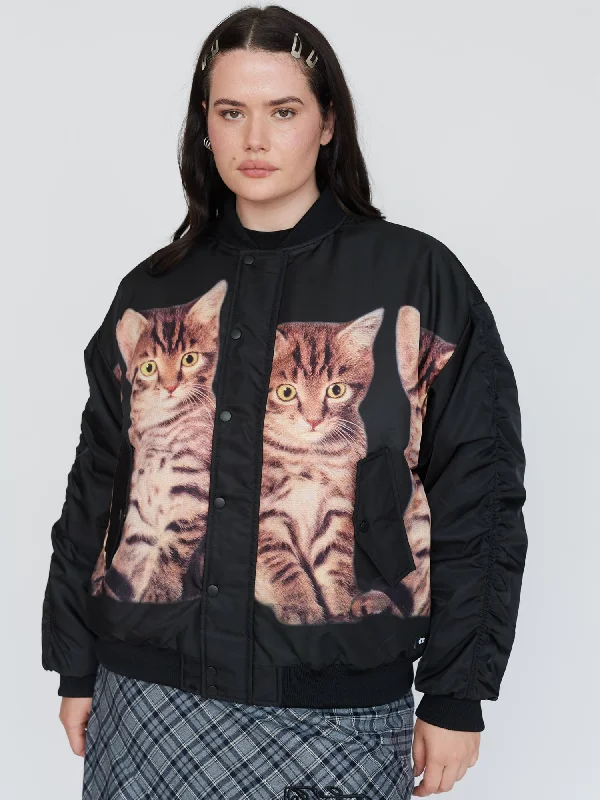 Furry Friends Bomber JacketPolyester Jackets