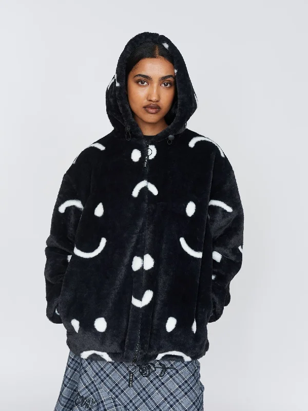 Happy Sad Faux Fur JacketOutdoor Jackets