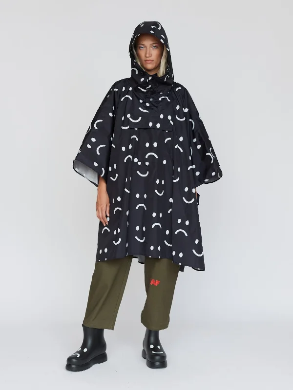 Happy Sad Rain PonchoWaterproof Jackets