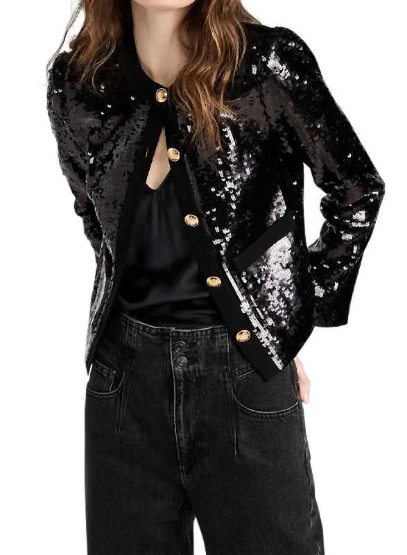 Katherine Sequin Jacket In BlackLace-Up Jackets