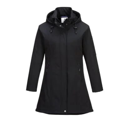 Portwest Ladies Extra Long 3 Layer Softshell Jacket Water Resistant (3L)-TK42Performance Jackets