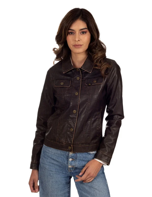 Lee Women's Leatherette Jean JacketCashmere Jackets