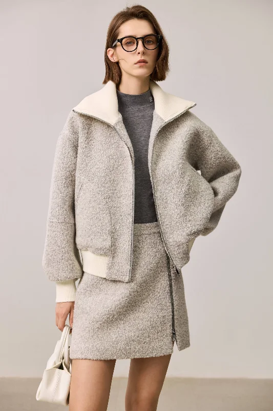 LILY Textured Casual Fleece JacketTasseled Jackets