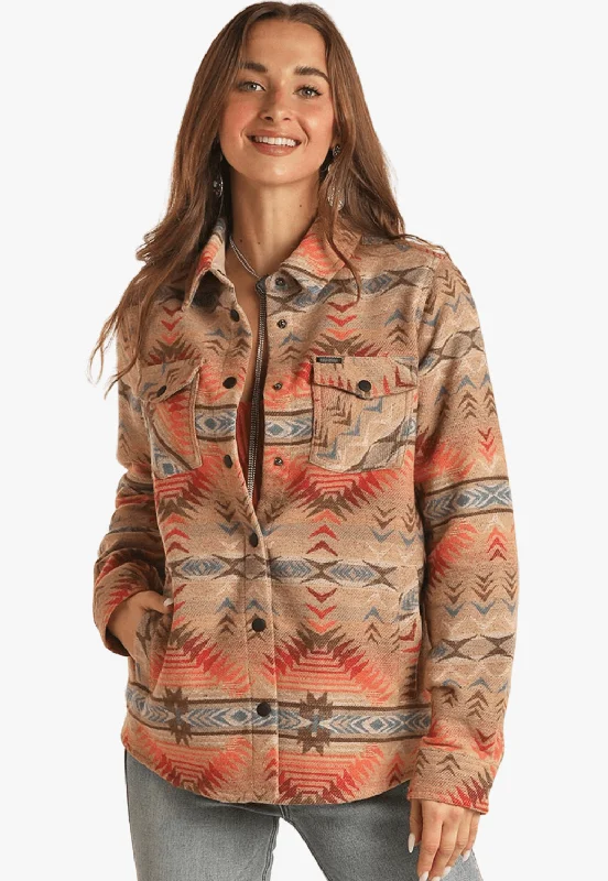 Pandandle Womens Aztec Print ShacketFishing Jackets