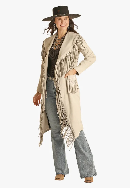 Powder River Womens Long Suede Fringe JacketRunning Jackets