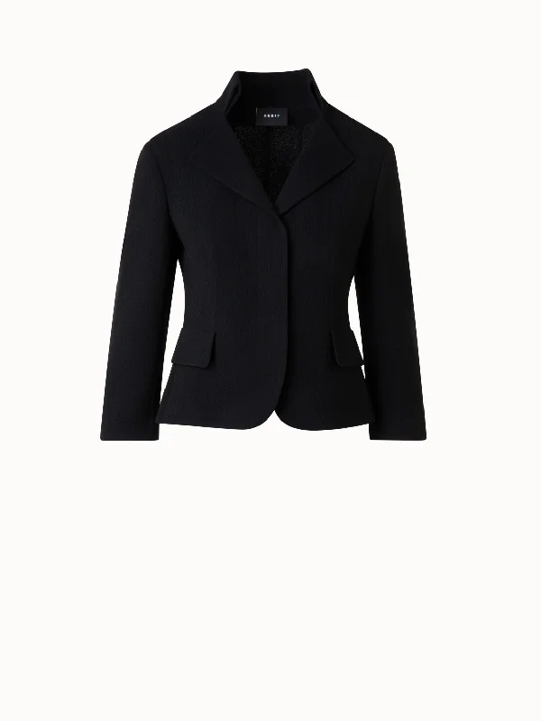 Short Jacket in Wool Double-FaceFringed Jackets