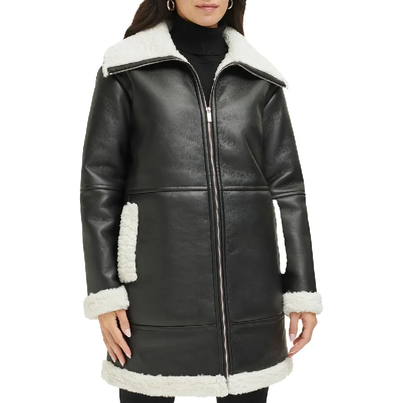 Womens Faux Leather Faux Fur Motorcycle JacketCultural Jackets