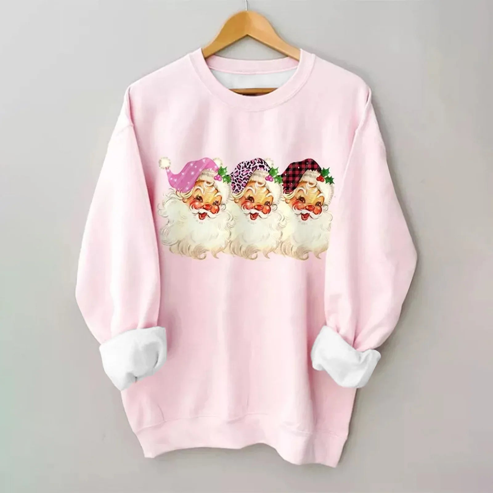 Spring Knit Tops2025 Christmas Women Merry And Bright Print Sweatshirt