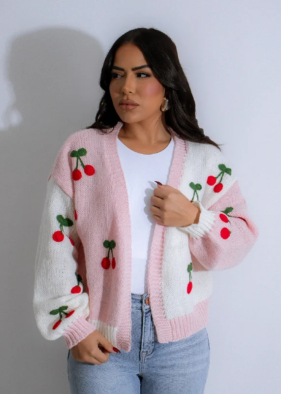 Striped Knit TopsBerry Bliss Knit Sweater Pink