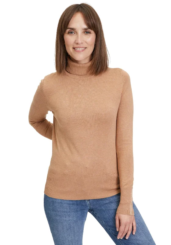 Betty Barclay Fine Knit Jumper, Camel MelangeKnitted Fitted