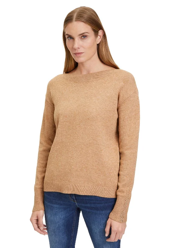 Betty Barclay Boat Neckline Knit Jumper, CamelKnit Casual