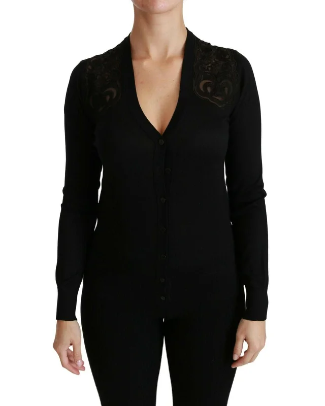 Fishing Knit TopsDolce & Gabbana  Lace Detail Knit Jumpsuit Black