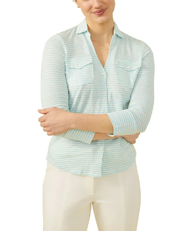 Colorblock Knit TopsJ.Mclaughlin Brynn Linen-Blend Top