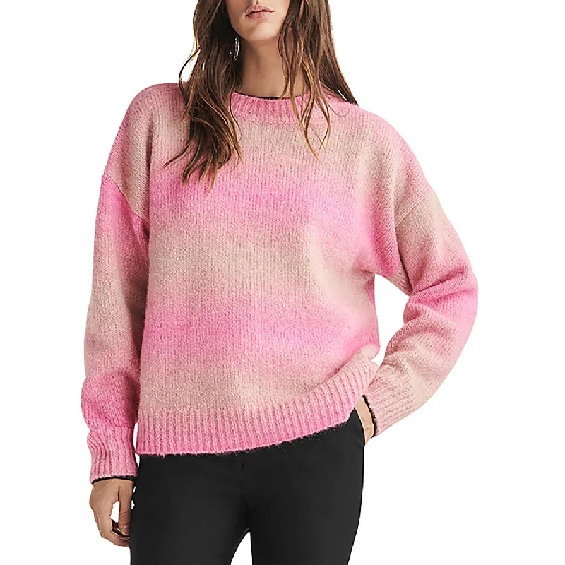 Collaborative Knit TopsWomens Alpaca Ribbed Trim Crewneck Sweater