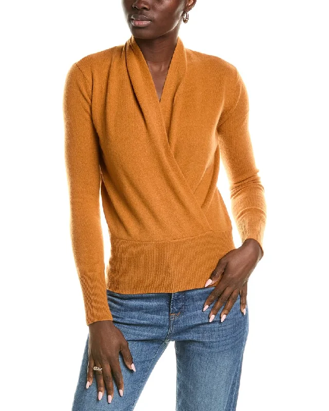 Longline Knit TopsSofiacashmere Modern Faux Wrap Cashmere Sweater