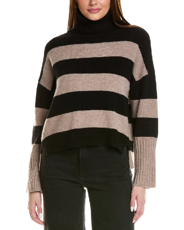 High-Fashion Knit TopsDesign History Colorblocked Turtleneck Cashmere Sweater