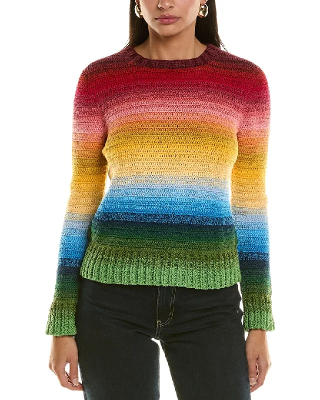 Performance Knit TopsOscar De La Renta Rainbow Ombre Sweater