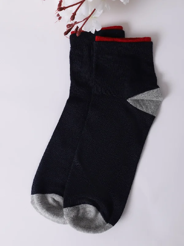 Festival Knit TopsMen's Navy Blue Basic Ankle length Socks -Pack of 5