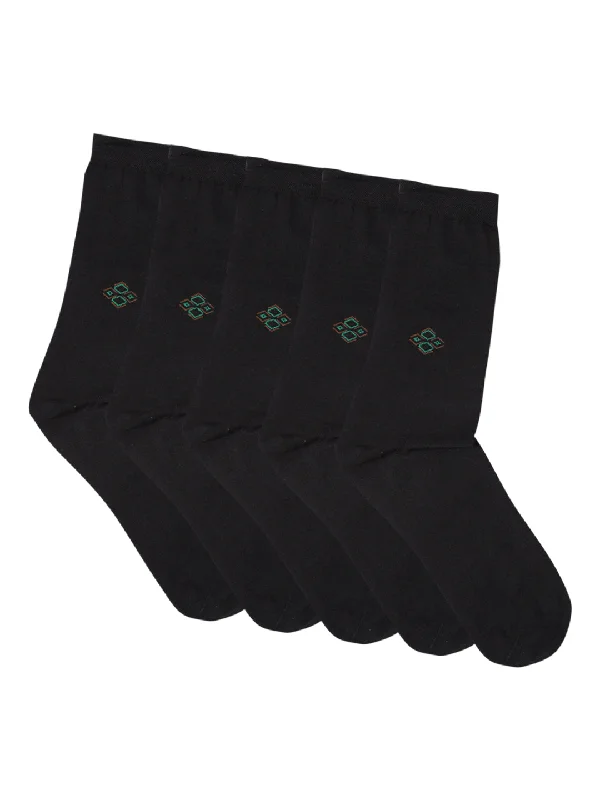 Acrylic Knit TopsMen Set of 5 Black Socks