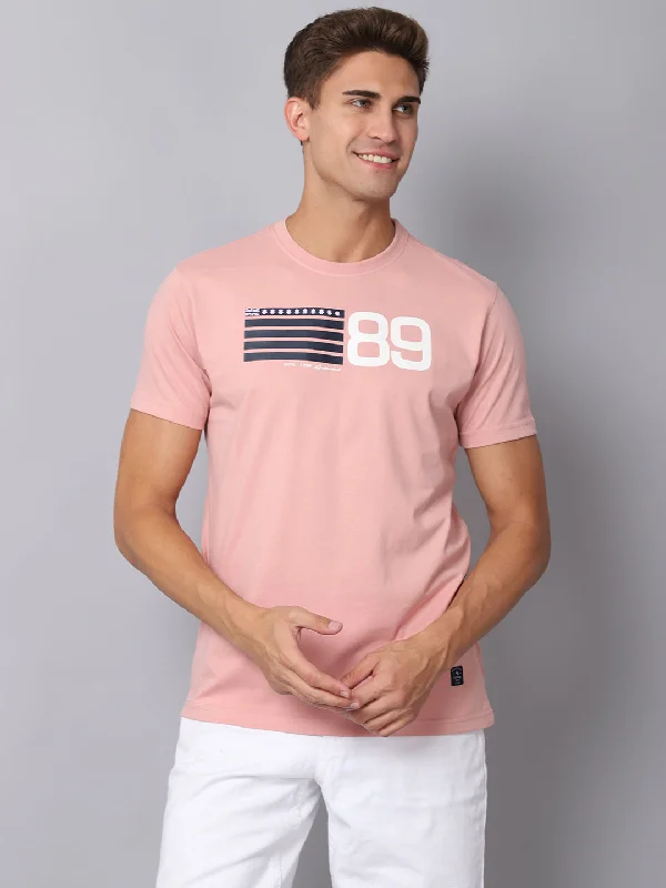 Asymmetrical Knit TopsMen's Coral T-Shirt